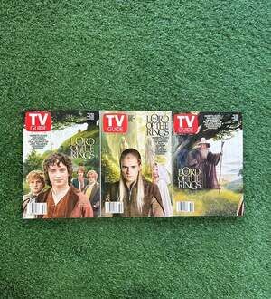 Lot of 3 The Lord of the Rings TV Guide Magazines Dec 15-21 2001